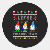 Cute Lefse Rolling Team Norwegian Gnomes Ugly Xmas ラウンドシール (正面)