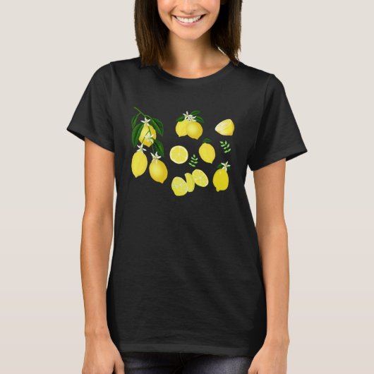 Cute Lemon Botanical Gardening summertime Lemon Tシャツ (正面)