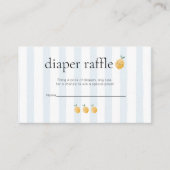 Cute Lemon Citrus Baby Shower Diaper Raffle エンクロージャーカード (正面)