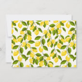 Cute Lemon Fruit Watercolor Pattern Personalized ノートカード (裏面)