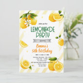 Cute lemon party theme invitation 招待状 (スタンド正面)