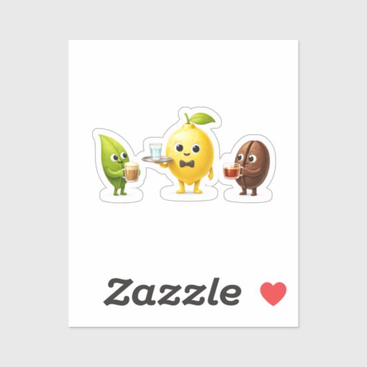 Cute Lemon Tea Friends – Custom-Cut Vinyl Sticker シール (シート)
