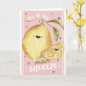 Cute Lemon Valentine’s – You’re My Main Squeeze カード (黄色い花)