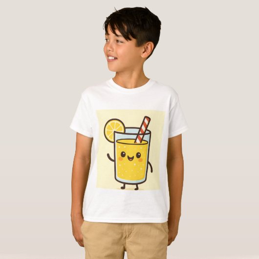 Cute Lemonade Cartoon Kids T-Shirt Tシャツ (正面フル)