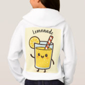 Cute Lemonade Drink Cartoon White Hoodie (裏面)