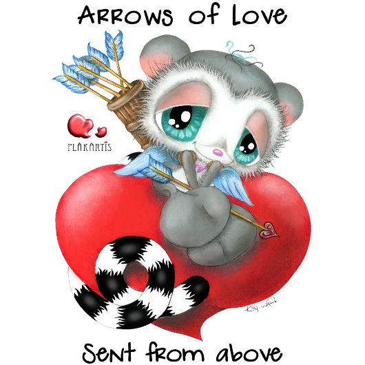 Cute Lemur Love Message - Hand-Drawn Valentine マグカップ