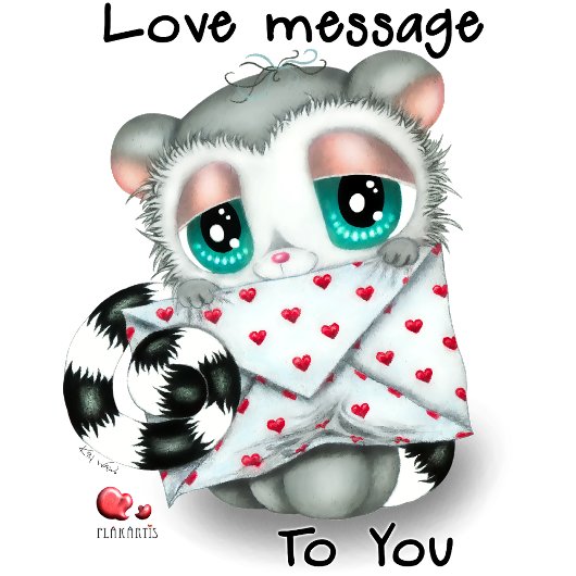 Cute Lemur Love Message - Hand-Drawn Valentine マグカップ
