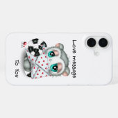 Cute Lemur Valentine - Romantic Love Letter iPhoneケース (裏面横)
