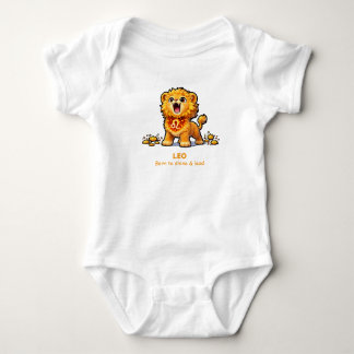 Cute Leo Lion Zodiac Baby Bodysuit - Born to Shine ベビーボディスーツ