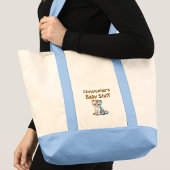 Cute leopard baby stuff name blue brown トートバッグ