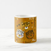Cute Leopard Cat Face Drawing. Little Funny Cheeta コーヒーマグカップ (中央)