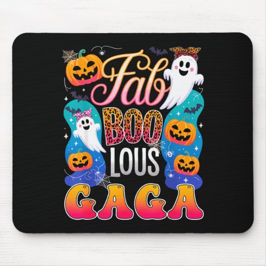 Cute Leopard Fab Boo Lous Gaga Soky Halloween Cost マウスパッド (正面)