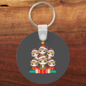 Cute Leopard Gecko Le Lizard Christmas Tree Xmas H キーホルダー (正面)