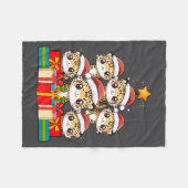 Cute Leopard Gecko Le Lizard Christmas Tree Xmas H フリースブランケット (正面(横))