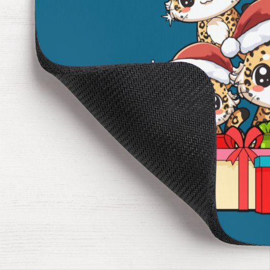 Cute Leopard Gecko Le Lizard Christmas Tree Xmas H マウスパッド (コーナー)