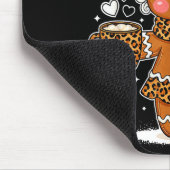Cute Leopard Gingerbread Girl Coquette Bow Holiday マウスパッド (コーナー)