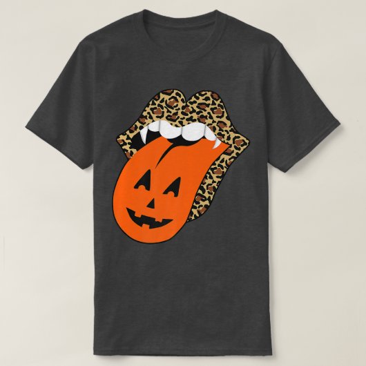 Cute Leopard Lips Halloween Lips Vampire Mouth Pum Tシャツ (デザイン正面)