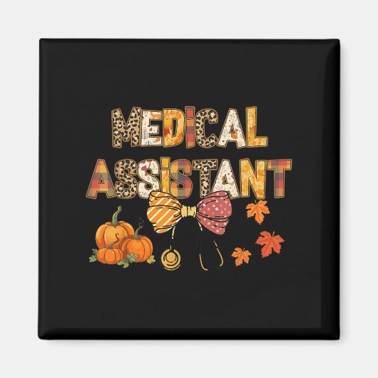 Cute Leopard Medical Istant Stethocope Fall Coquet マグネット (正面)