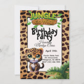 Cute Leopard Print Kitty Cat Go Wild Birthday 🐆 招待状 (正面)