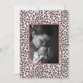Cute Leopard Safari Girl Baby Shower サンキューカード (裏面)