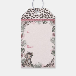 Cute Leopard Safari Girl To From ギフトタグ