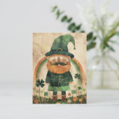 Cute Leprechaun Watercolor St. Patrick's Day  ポストカード (スタンド正面)