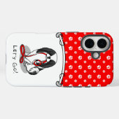 Cute Let's Go! Japanese Chin Dog (black & white 1) Case-Mate iPhoneケース (裏面 (横))