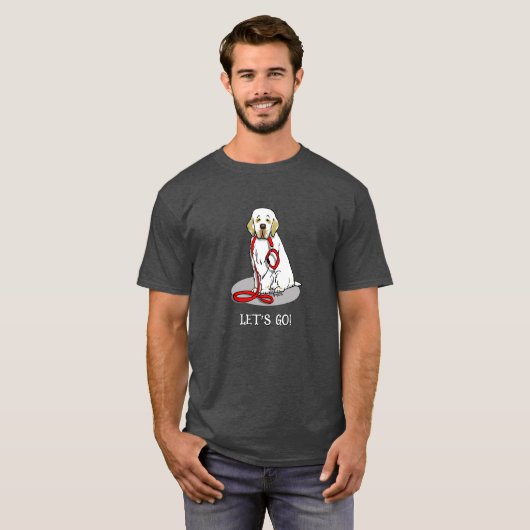 Cute Let's Go! Walk Clumber Spaniel Dog (lemon 1) Tシャツ (正面フル)