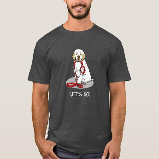 Cute Let's Go! Walk Clumber Spaniel Dog (lemon 1) Tシャツ (正面)
