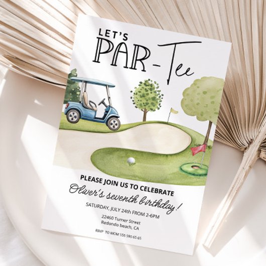 Cute Let's Par-Tee Golf Birthday party, any age 招待状