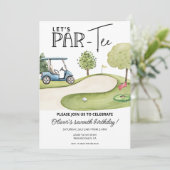 Cute Let's Par-Tee Golf Birthday party, any age 招待状 (スタンド正面)