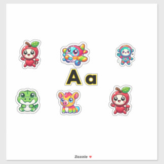 Cute Letter Aテーマのステッカー – Data & カラフル Des シール