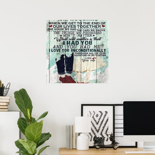 Cute Letter To Husband | Cool Design Gift | ポスター (ホームオフィス)