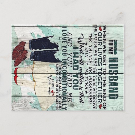 Cute Letter To Husband | Cool Design Gift | ポストカード (正面)