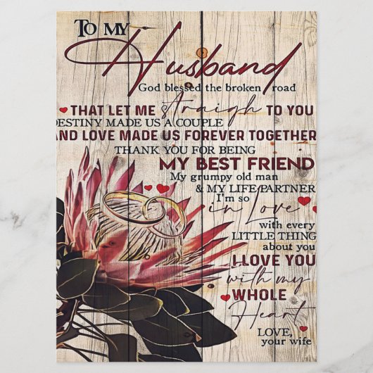 Cute Letter To Husband | Cool Design Gift | メニュー (正面)