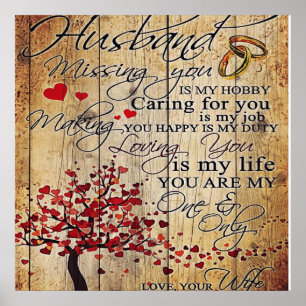 Cute Letter To Husband   Lovely Gift   ポスター