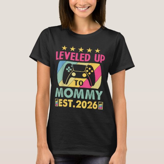 Cute Leveled Up To Mommy 2026 Awesome Promoted To  Tシャツ (正面)