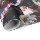 Cute lhasa apso puppy at Christmas b ラッピングペーパー (ロールコーナー)