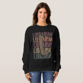 Cute Librarian Life Boho Leopard Teacher Appreciat スウェットシャツ (正面フル)