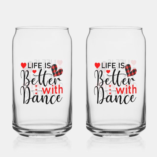 Cute "Life is Better with Dance" for Dancers ガラス缶 (正面)