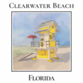 Cute Lifeguard Tower, Clearwater Beach Florida シール (正面)