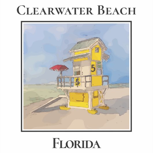 Cute Lifeguard Tower, Clearwater Beach Florida シール (正面)