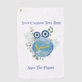 Cute Light Blue Save The Planet Collection ゴルフタオル