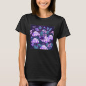 Cute Lilac Flower Butterfly Illustration Tree Wome Tシャツ (正面)