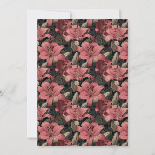 Cute Lilies Aesthetic Birthday Celebration 招待状 (裏面)