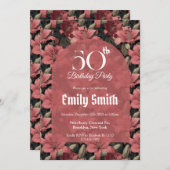 Cute Lilies Aesthetic Birthday Celebration 招待状 (正面/裏面)