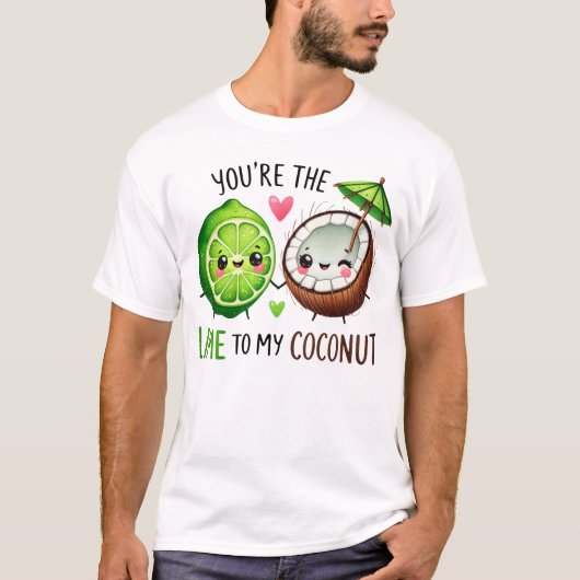 Cute Lime and Coconut Friendship Design Tシャツ (正面)