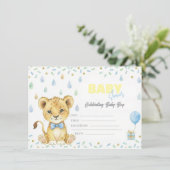 Cute Lion Baby Shower Invitation – Personalized 招待状 (スタンド正面)
