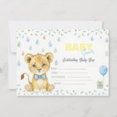 Cute Lion Baby Shower Invitation – Personalized 招待状 (正面)