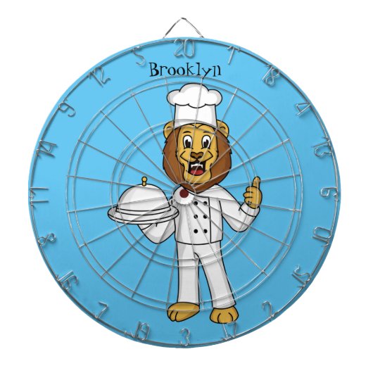 Cute lion chef cartoon illustration  ダーツボード (正面)